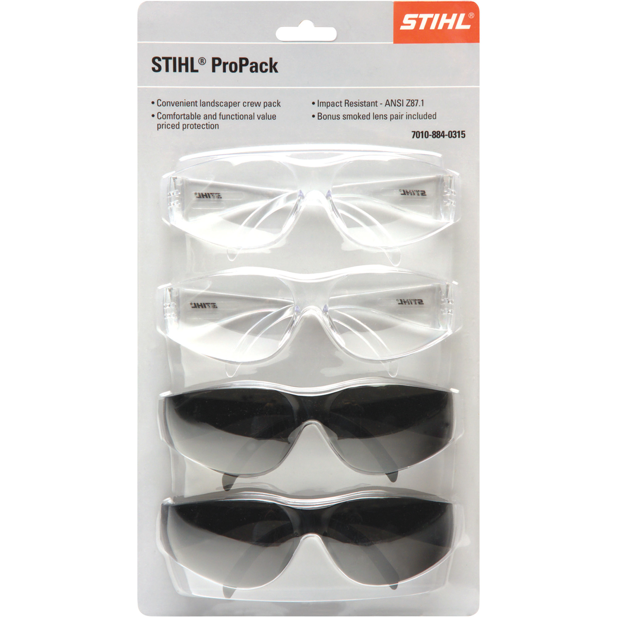 STIHL ProPack Safety Glasses, 4-Pair Pkg., Model# 7010 884 0315